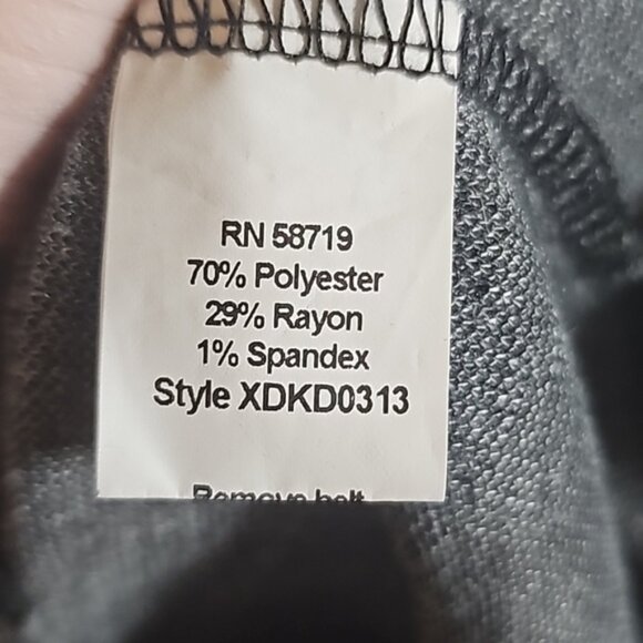 NY Collection Black Gray Houndstooth Long Sleeve Faux Wrap Midi Dress Size XS - Picture 3 of 7